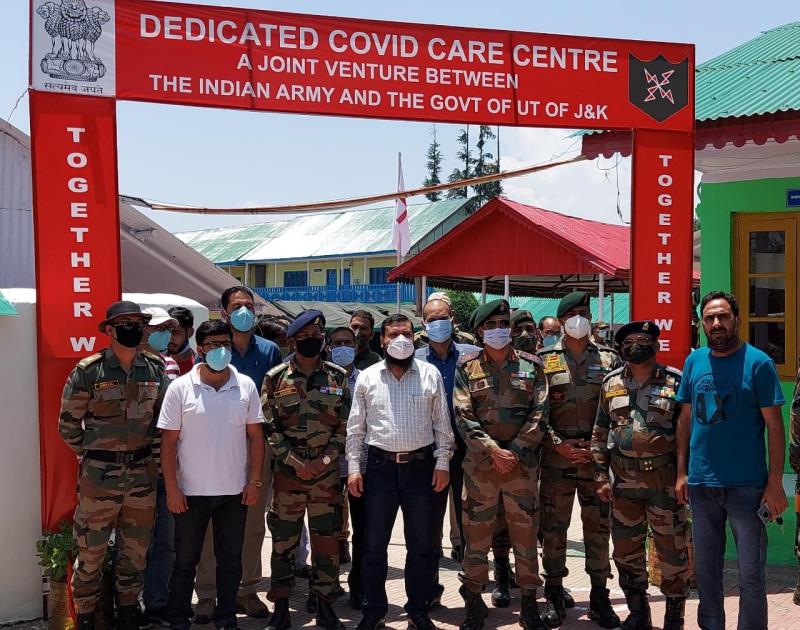 INDIAN ARMY SETS UP A DEDICATED COVID CARE CENTRE AT ARMY GOODWILL SCHOOL WAYNE KUPWARA. 